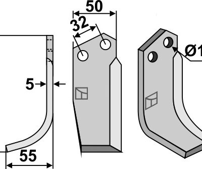 Blade 120x50mm, left