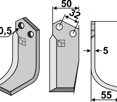 Blade 120x50mm, right
