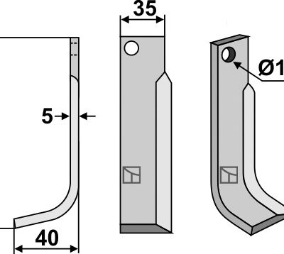 Blade 140x35mm, left