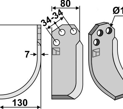 Blade 180x80mm, left