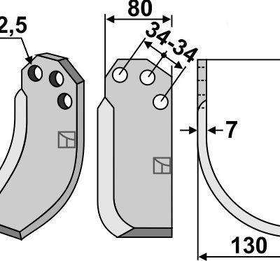 Blade 180x80mm, right