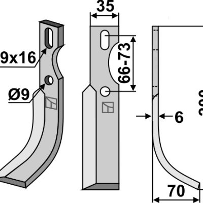 All-purpose Blade 200x35mm, right