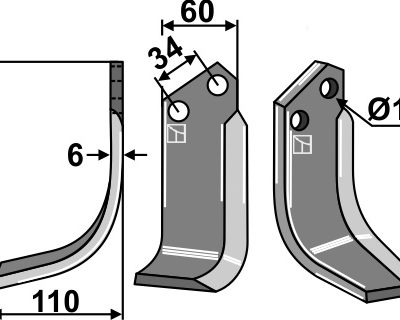 Blade 160x60mm, left