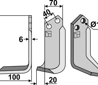 Blade 200x70mm, left