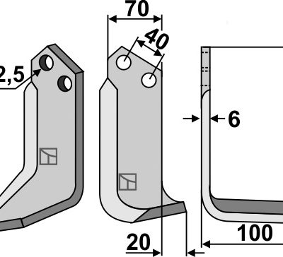 Blade 200x70mm, right