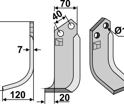 Blade 190x70mm, left