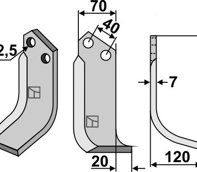 Blade 190x70mm, right
