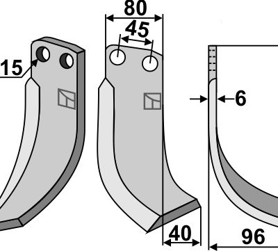 Blade 200x80mm, right