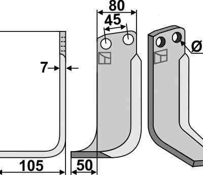 Blade 190x80mm, left