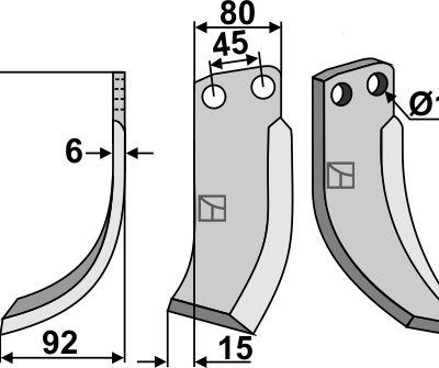 Blade 192x80mm, left