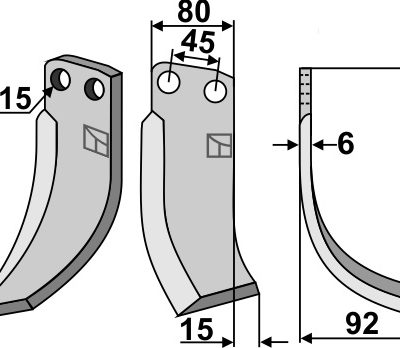 Blade 192x80mm, right