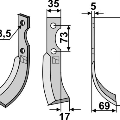 Blade 196x35mm, model