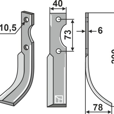 Blade 205x40mm, right