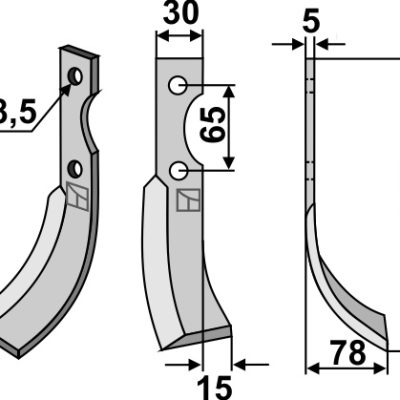 Blade 198x30mm, right