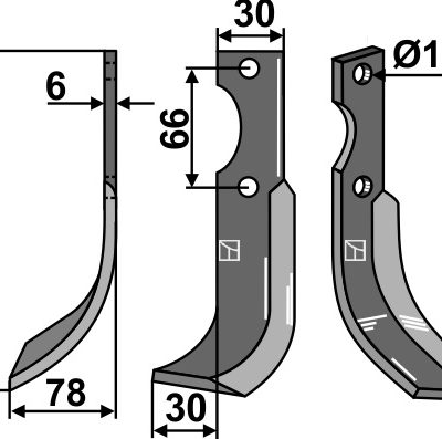 Blade 198x30mm, left