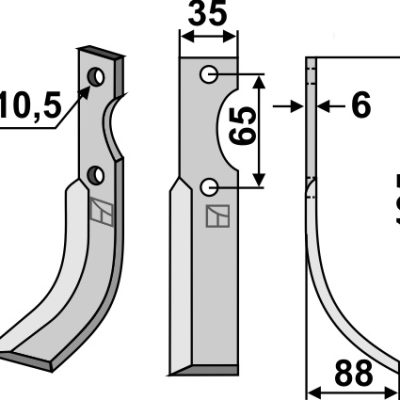 Blade 195x35mm, right