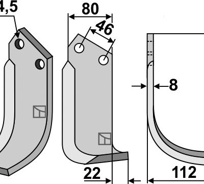 Blade 228x80mm, right