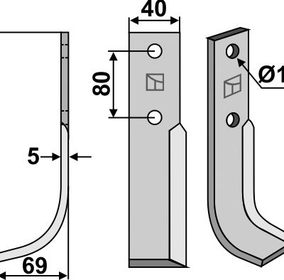 Blade 205x40mm, left