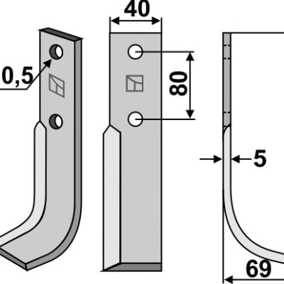 Blade 205x40mm, right