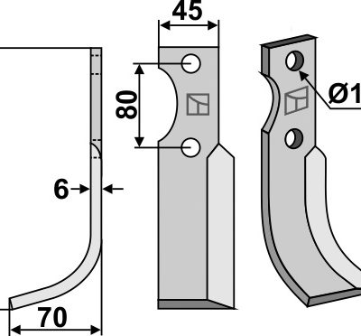 Blade 225x45mm, left