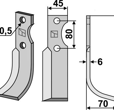 Blade 225x45mm, right