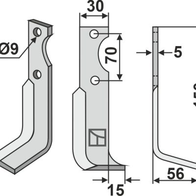 Blade 150x30mm, right