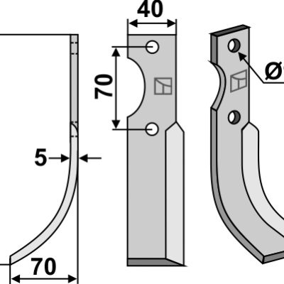 Blade 200x40mm, left