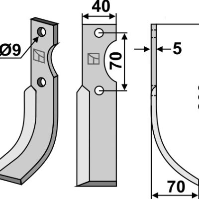 Blade 200x40mm, right