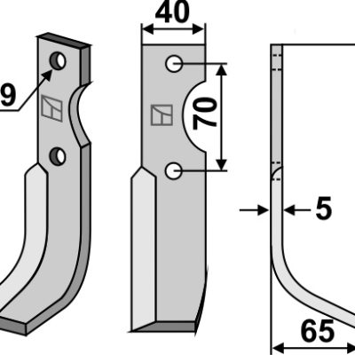 Blade 185x40mm, right