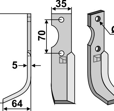 Blade 190x35mm, left