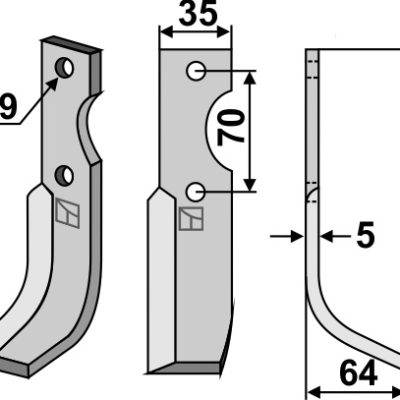 Blade 190x35mm, right