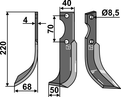 Blade 220x40mm, left