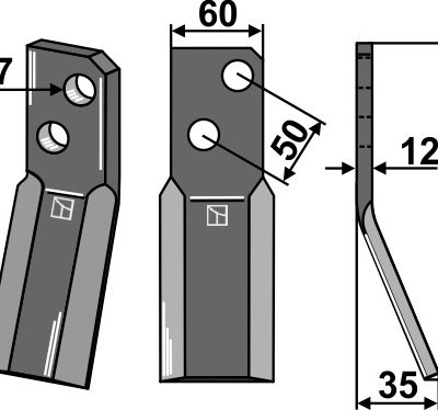 Rotary-tine 195x60mm