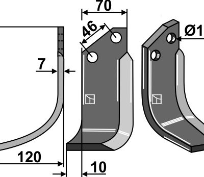 Blade 175x70mm, left