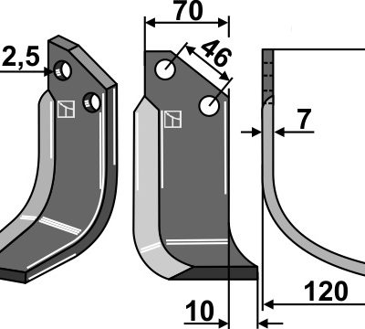 Blade 175x70mm, right