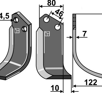 Blade 190x80mm, right