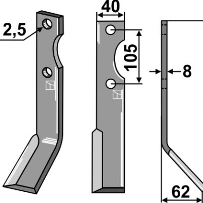 Blade 265x40mm, right