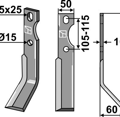 Blade 300x50mm, right