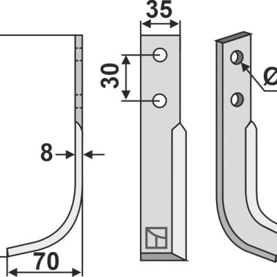 Blade 180x35mm, left