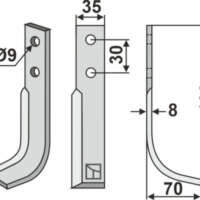 Blade 180x35mm, right