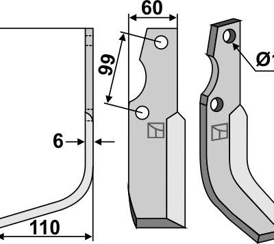 Blade 250x60mm, left