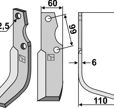 Blade 250x60mm, right