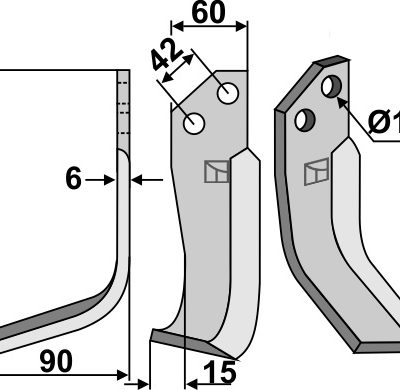 Blade 165x60mm, left