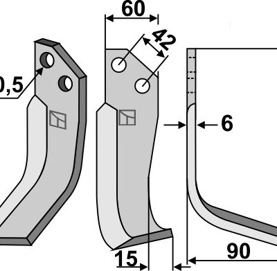 Blade 165x60mm, right