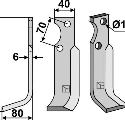 Blade 185x40mm, left