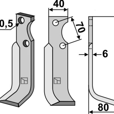 Blade 185x40mm, right