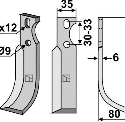 Blade 185x35mm, right