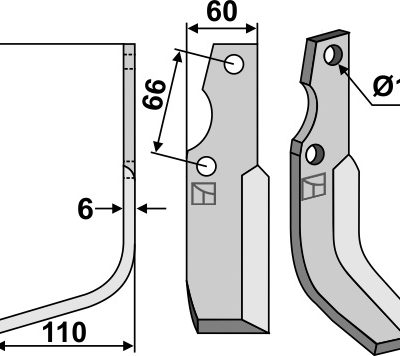Blade 240x60mm, left