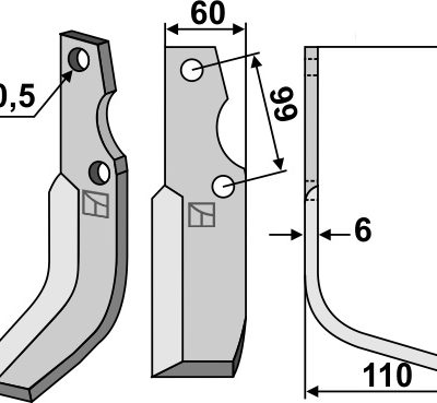 Blade 240x60mm, right
