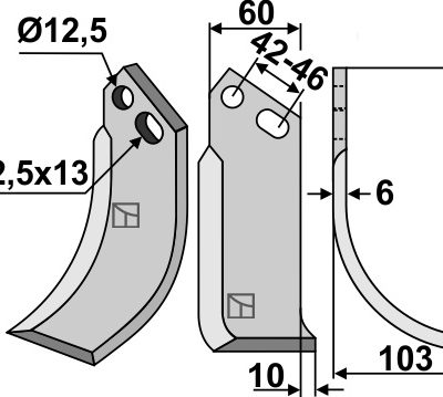 Blade 187x60mm, right
